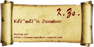 Kámán Zsombor névjegykártya